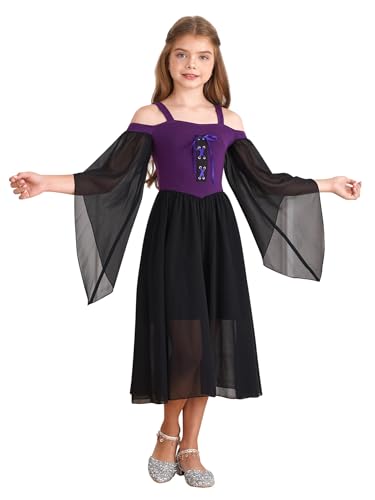Vestido medieval para niña en fiestas temáticas y eventos de época de 5 a 16 años