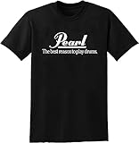  Pearl Drums T-Shirt Men Shirt Rock Tee Black Size XXL