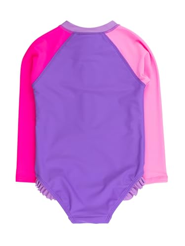 Image of RuffleButts Girls One Piece Rash Guard Baby Swimsuit UPF 50+ Sun Protection