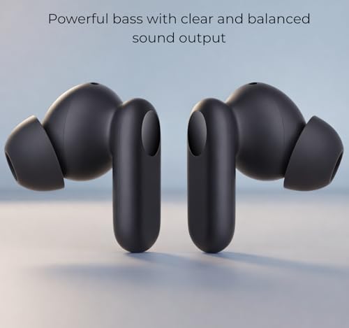 Image of Original Buds 2r for Oneplus Nord Wireless Equipped Mic 12.4mm Drivers Noise Reduction Long Battery 38Hr, Clear and Crisp Voice, Lightweight in-Ear Type C Charging (Black)