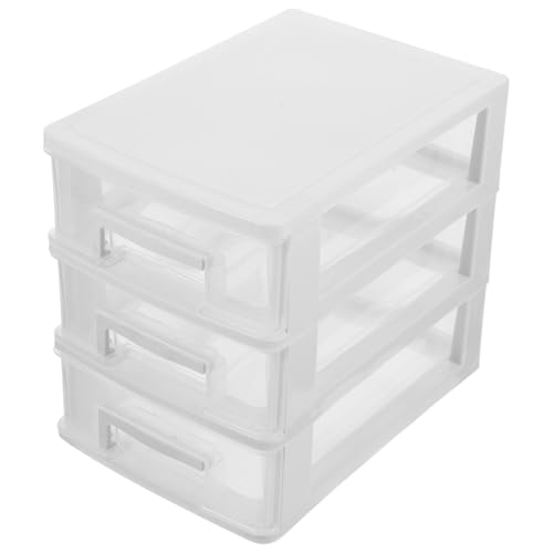 healvian 透明デスク収納ボックス 段引き出し式収納ケース コンパクト省スペース 小物整理オーガナイザー