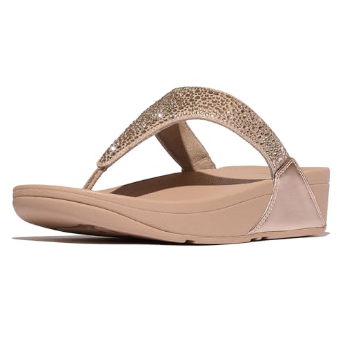 FitFlop Women's Lulu Crystal-Mix Toe-Post Sandals Wedge2