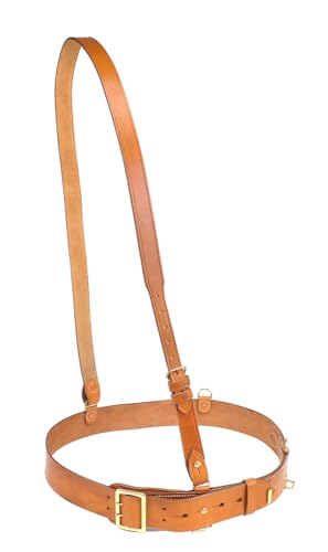 WW1 Sam Browne Belt with Shoulder Strap Brown Leather will fit 46