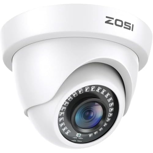 ZOSI 2MP 1920TVL Hybrid 4 in 1 TVI CVI AHD CVBS Security Camera,1080P HD Weatherproof Outdoor Indoor Surveillance Cam,Night Vision,For 960H,720P,1080P,5MP,4K analog DVR - White Wired-1Cam