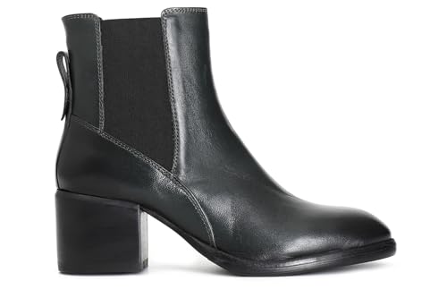 Bottines en cuir pour femmes CAFèNOIR avec élastiques latéraux confort noir