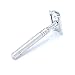 OdontoMed2011 Double Edge Razor For Men & Women All Metal Chrome + 5 Blades Gift For Family & Friends (BTS-327)