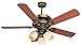 Craftmade K10782 Woodward 52" Ceiling Fan with LED Lights and Pull Chain, Dark Coffee/Vintage Madera