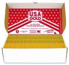 School Pencils, HB #2, Black Lead, Yellow Barrel, 250/Box