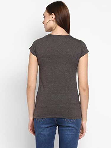Image of Modeve Women Printed Cotton Blend Half Sleeve Round Neck T-Shirt for Summer