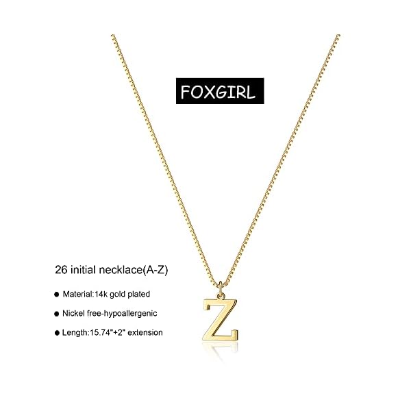 Foxgirl Gold Initial Necklaces for Women Girls, Dainty Gold Letter Necklace Tiny A-Z Pendant Choker Necklace Trendy Cute Personalized Monogram Name Necklace Gold Jewelry Necklace for Teen Girls Gift - Image 7