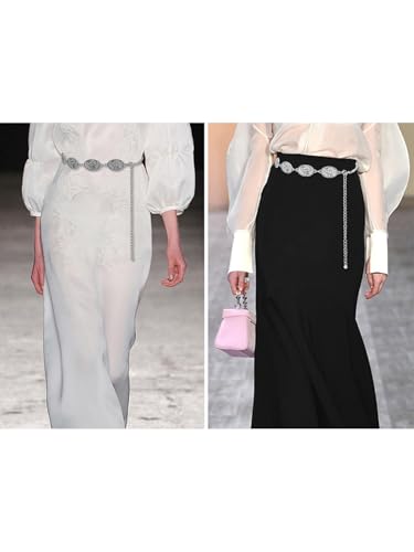 Women Chain Belts For Dresses Jeans Western Cowgirl Waist Links Belt Adjustable Metal Concho Belt2