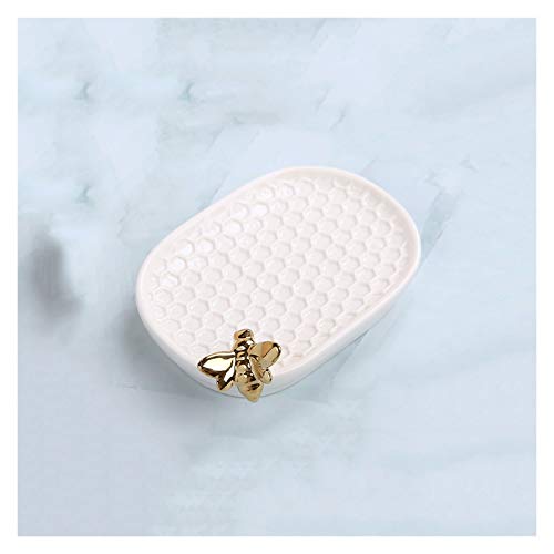 Soporte para caja de jabón Soporte de jabón de cerámica creativo, ambos contenedor de jabón y caja de joyería, soporte de jabón multiusos es la mejor opción for regalos a amigos Jabonera ( Color : Bla