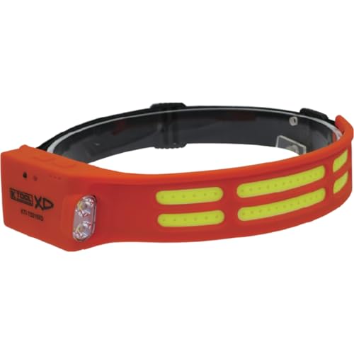 K Tool International Headlight 600 Lumen COB Flexible with Motion Sensor and Side Flashlight Orange