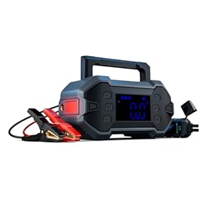 Portable Car Jump Starter 3000A: 12V Battery Jumper Emergency for 8.0L Gas & Diesel Engines Power Booster Start Boost Charger Box with Power Bank + Air Compressor, High-Efficiency (GK-J1206P)