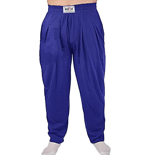 Pantalones Holgados para los Hombres Gimnasio de musculación de algodón y Spandex Azul Oscuro XL