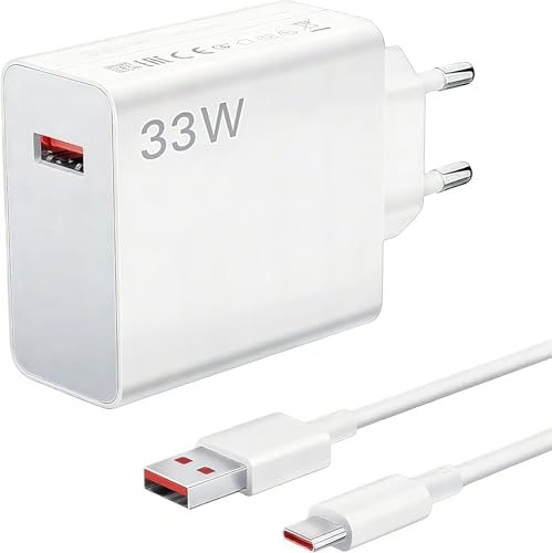 Hobeiy Caricatore rapido 33 W con cavo USB-C 2M, compatibile con Xiaomi Redmi Note 14 13 12, adattatore di ricarica per Xiaomi 14 13 12 11 10 Poco F7 Ultra