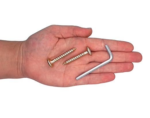 (Pack of 10) Yellow Zinc Plated Hex Socket Head Furniture Connector Bolts 1/4" x 1-9/16" (6.5 x 40 mm), Flat Head Furniture Bolts for Wood, with Hex Key Included