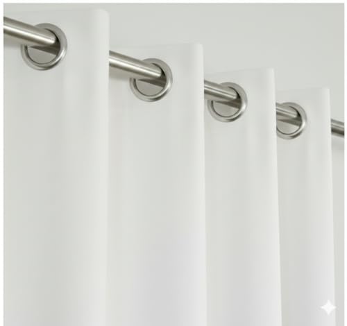 Image of Amazon Brand - Solimo Velvet Curtain Set of 2 (52x48 Inch) Plain Door & Window Curtains for Living Room & Bedroom |75% Light Blocking, Eyelet Curtains for Home Decor in White Color (4 feet x 4 feet)