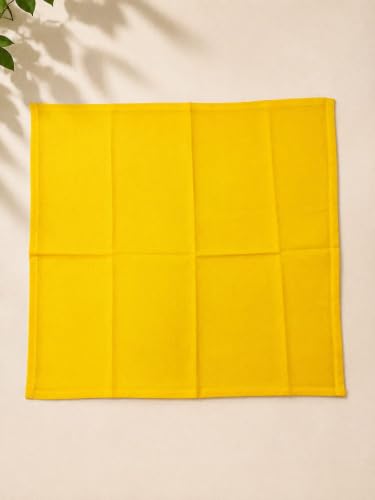 Image of Calvero Cotton Solid Handkerchief for Men and Boys, Super Absorbent Hanky, Black, Blue, Orange,Red,White,Yellow, 3 Pack
