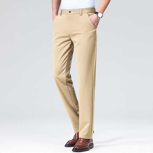 Finelylove Mens Suit Pants Flex Slim Fit Dress Pants Cinch Bottom Flat Front Tapered Chino Pants with Elastic Waistband2