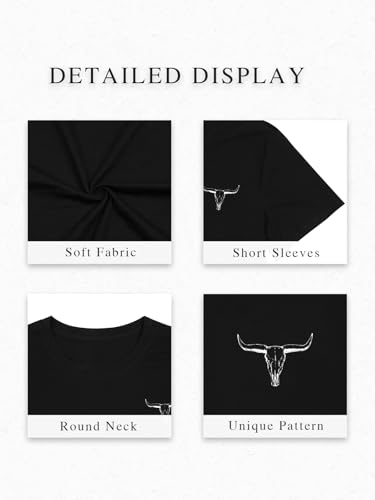 Western Shirts for Men Cowboys Letter Print T Shirt Vintage Rodeo Graphic Tee Summer Short Sleeve Tee Top4