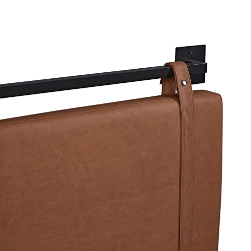 Ball & Cast Wall Mount Queen Headboard Faux Leather Or Fabric Double Side Use Upholstered Headboards,Vintage Brown& Gray #TOP4