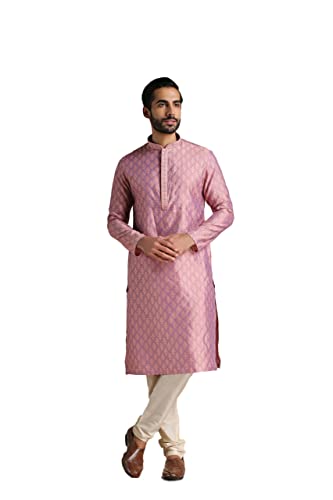 Image of Manyavar Men's Blended Viscose Printed Kurta Set (2pcs)