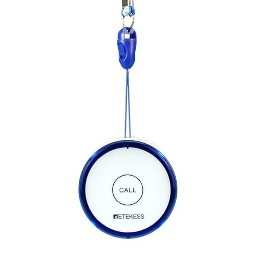 Retekess TH012 Botón de Llamada SOS Inteligente WiFi, Buscapersonas para Cuidadores, 2 Meses de Tiempo de Espera,1 Botón de Llamada para Personas Mayores, Pacientes Discapacitados