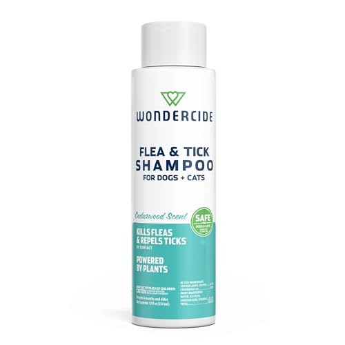 Wondercide - Flea & Tick Shampoo for Dogs and Cats - Flea and Tick Treatment with Natural Essential Oils - for Pets Over 4 Months - Powered by Plants - Cedarwood - 12 Fl oz