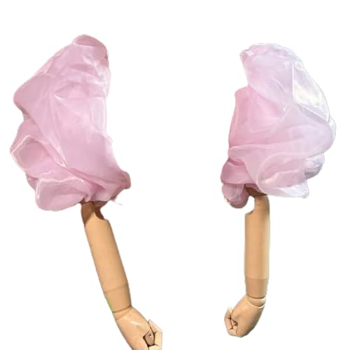 Detachable Short Puff Sleeves, Organza Arm Sleeves for Wedding Dress (pink)