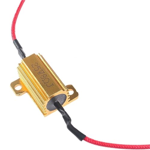 4 Sets 25W / 50W Resistance Load Resistor for LED Lights Aluminum Shell Power Resistors 12v 6ohm 8ohm 10ohm, for Car Turn Bulbs(50W 10OHm-4Set)