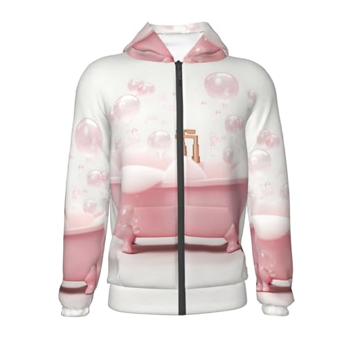 Cute Bathtub Kid Hoodies Boys Zip Up Sweatshirts Girls Pullover with Pocket2