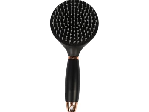 Brosse crinière et queue HKM accessoire pansage cheval démêlant poils Noir Or Rose