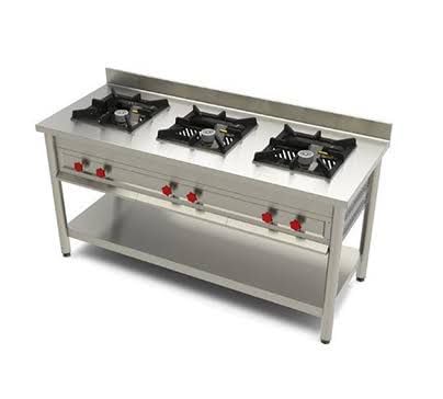 Best Kitchen Equipment Commercial Gas Cooktop with 3 Burners, Stainless Steel