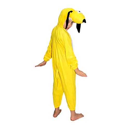 Image of Kaku Fancy Dresses Fleece Dog Cartoon Costume -Yellow, 3-4 Years, For Boys & Girls