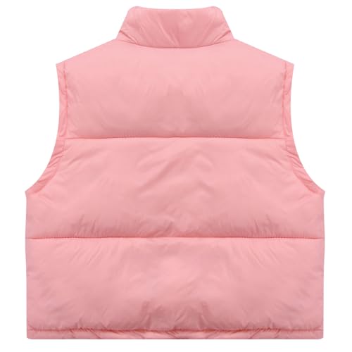 JEYPINMI Little Girls Zipper Padded Coat Winter Puffer Vest Waistcoat Sleeveless Jacket with Pockets Snowsuit4