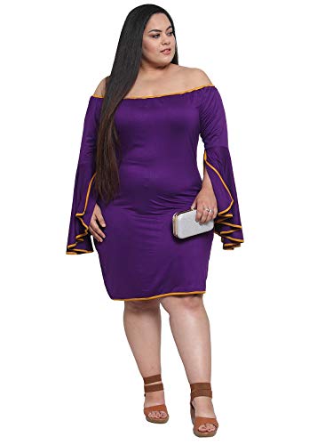 Image of Flambeur Women's Hosiery & Polyester Fitted Knee-Length Casual Dress