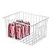 SANNO Freezer Baskets Pantry Wire Storage Basket Bins, Refrigerator Organizer Baskets Food Storage Bin with Handles for Cabinets, Pantry, Closets, Bedrooms - Set of 2
