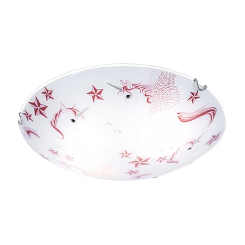 Etc-Shop Einhorn Deckenleuchte Rosa Weiß LED
