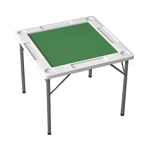 Table de jeu de mahjong pliante carrée de 35,4" avec porte-gobelets pour éviter les chutes