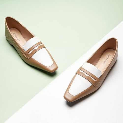 Image of C.Paravano Loafer Women Penny Loafers Flat Shoes for Women Slip On Shoes Crocodile-Embossed