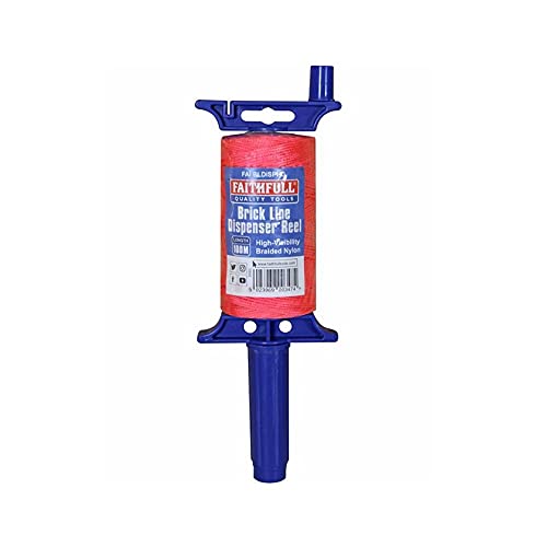 Faithfull FAIBLDISPHD Dispensador de Línea para Ladrillos con Cuerda de Nylon Trenzado de Alta Visibilidad 100 m Resistencia a la Rotura 26.4 kg, Naranja/Rosa o Amarillo miniatura 3