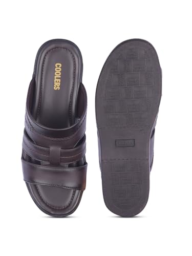 Image of Liberty ZUNAIRIO-E COOLERS Men Sandals, Black - Thong Sandals for Men - Multi Strap Stylish Design - Slip On Closure - Cushioned Comfort Footbed - Daily Wear Casual Formal Ethnic Outdoor Use Footwear