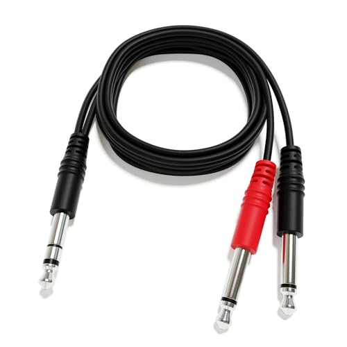 Cable divisor estéreo a mono 1/4" TRS a 2 x 1/4" TS miniatura 3