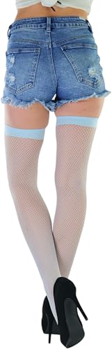 Image of ToBeInStyle Women's Fine Classic Fishnet Thigh High Stretch Nylon Novelty Stockings
