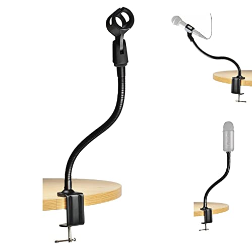 Image of Podium Mic Stand, Desk Mic Stand for Blue Yeti Snowball Microphone, Black, Steel with Plastic Components, Basic Style