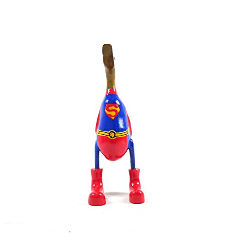 Super Mann Holzpüppchen – Bunt, Mit Grußkarte, 7 Cm – Perfekt Als Glücksbringer & Witziges Geschenk