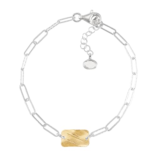 Silpada 'After All' Sterling Silver with 14K Yellow Gold Plating Link Bracelet, 7