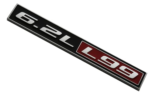 Image of 2pcs 6.2L Liter L99 Real Engine Hood Emblem Badge Nameplate Crate Replacement for Universal Cars (Chrome Red), EI-SilveCutom#2