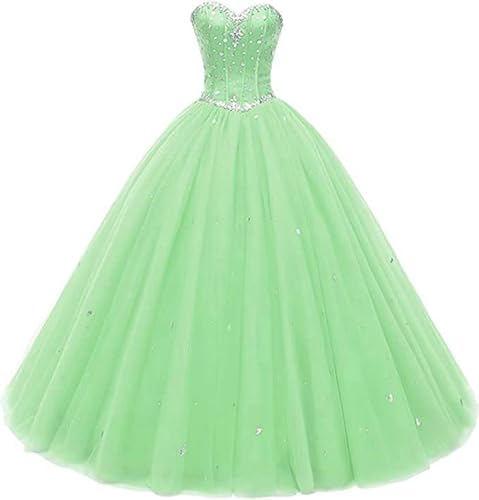 Image of Likedpage Women's Sweetheart Ball Gown Tulle Quinceanera Dresses Prom Dress